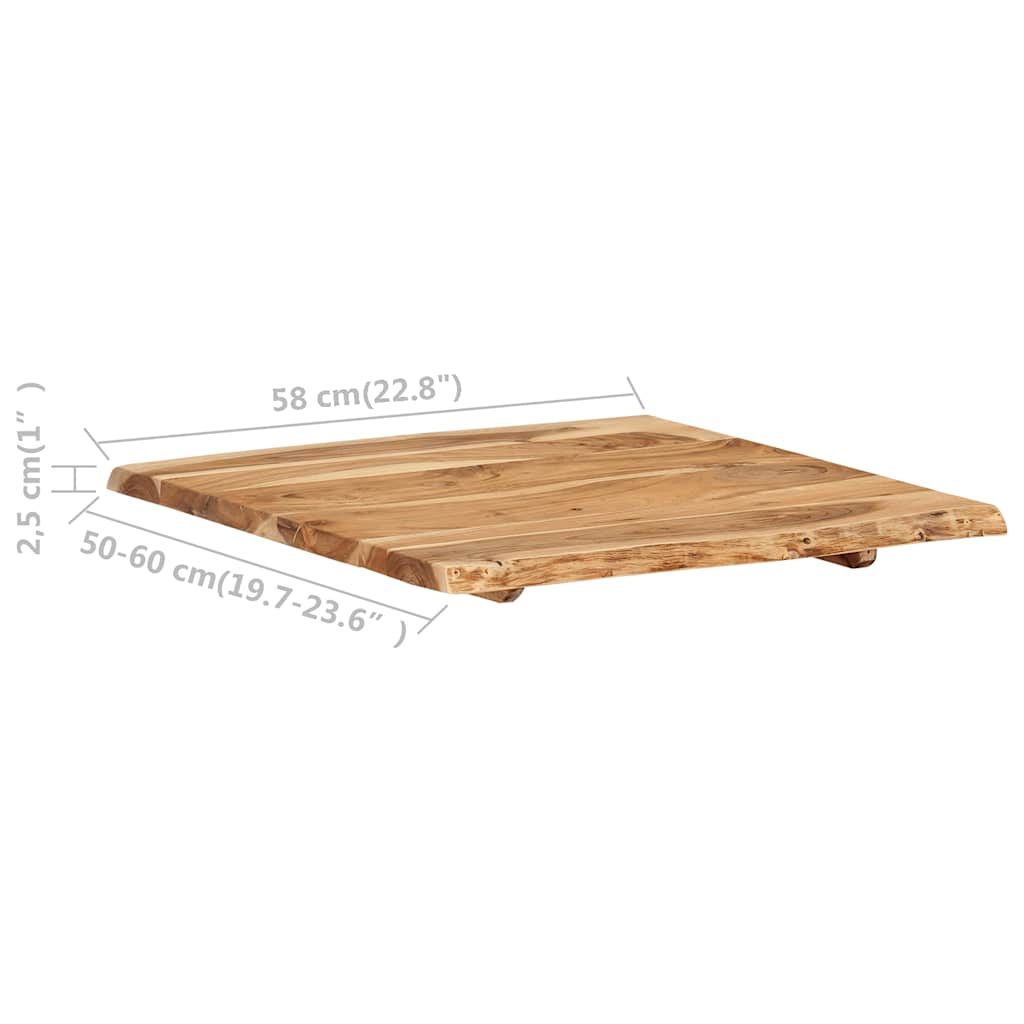 Tampo de mesa 58x(50-60)x2,5 cm madeira de acácia maciça