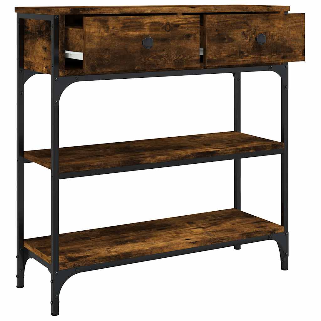 Mesa consola 72,5x25x75 cm derivados de madeira carvalho fumado
