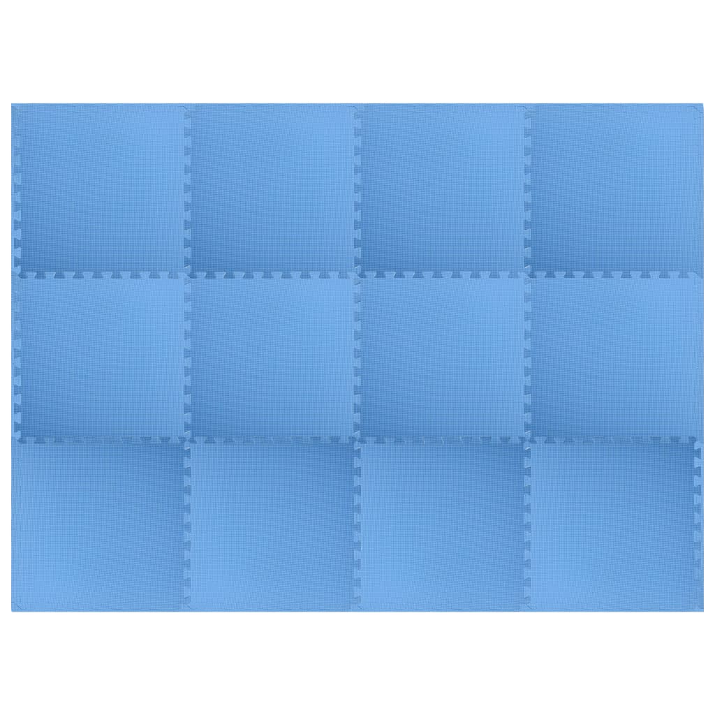 Tapetes de chão 12 pcs 4,32 ㎡ espuma de eva azul