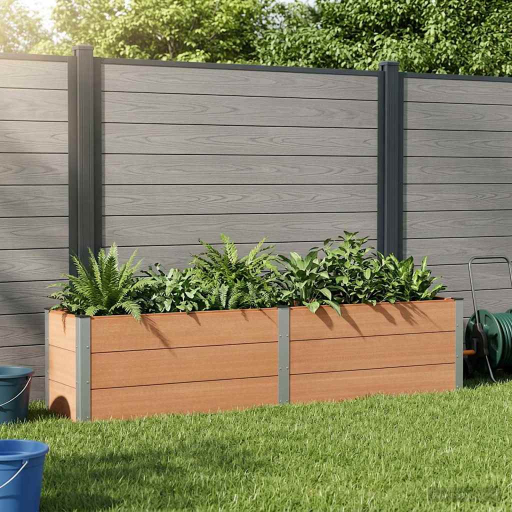 Canteiro de jardim elevado castanho 250 x 50 x 54 cm