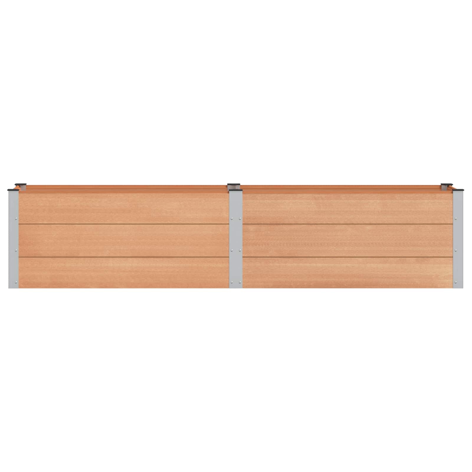 Canteiro de jardim elevado castanho 250 x 50 x 54 cm