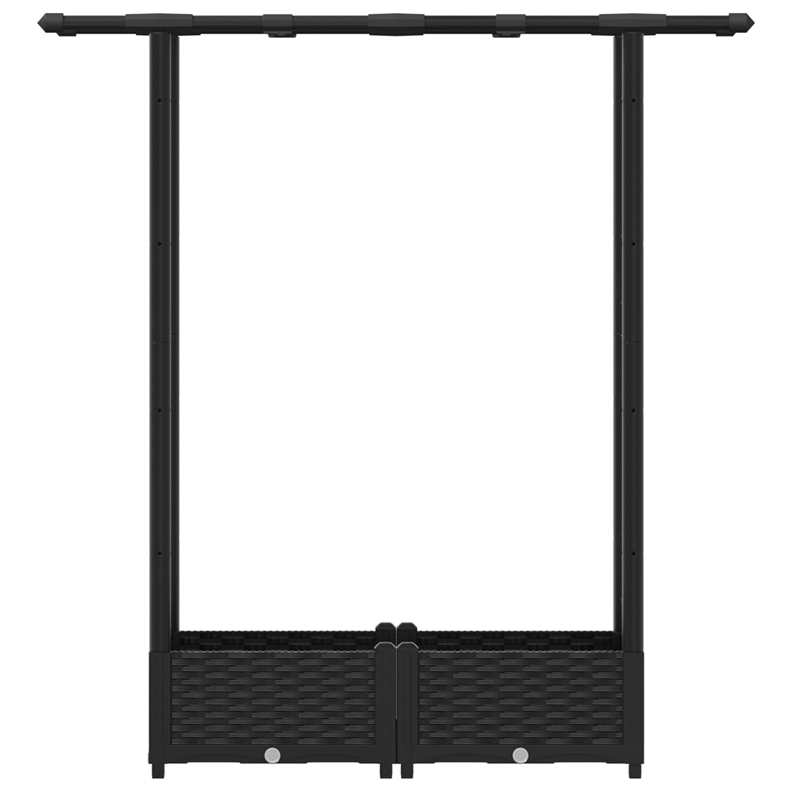 Cama elevada com treliça e telhado preto 122,5 x 40 x 121 cm PP