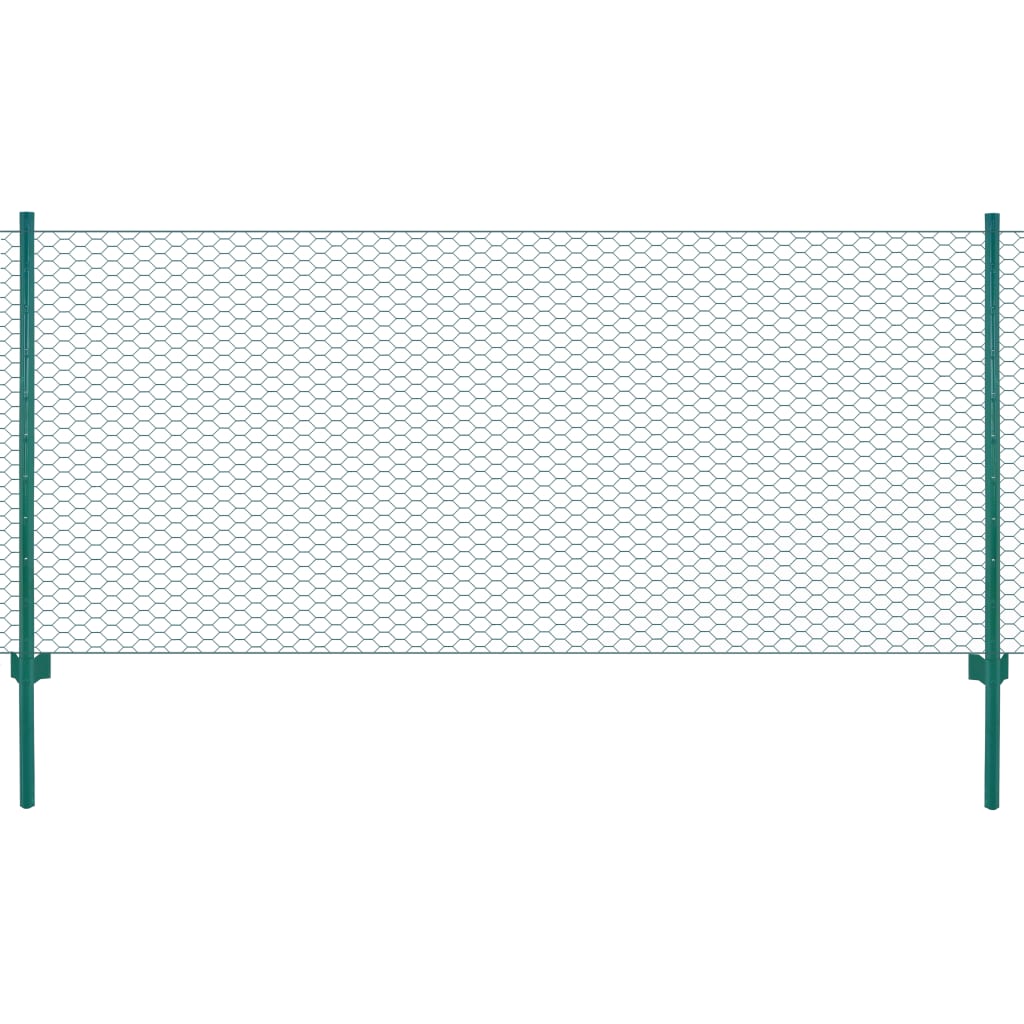 Cerca de arame com postes aço 25x1 m verde