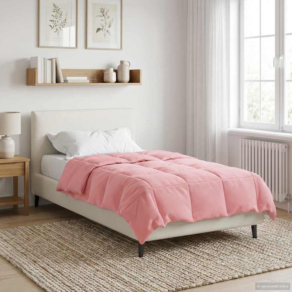 Edredom de verão simples rosa 155 x 200 cm microfibra