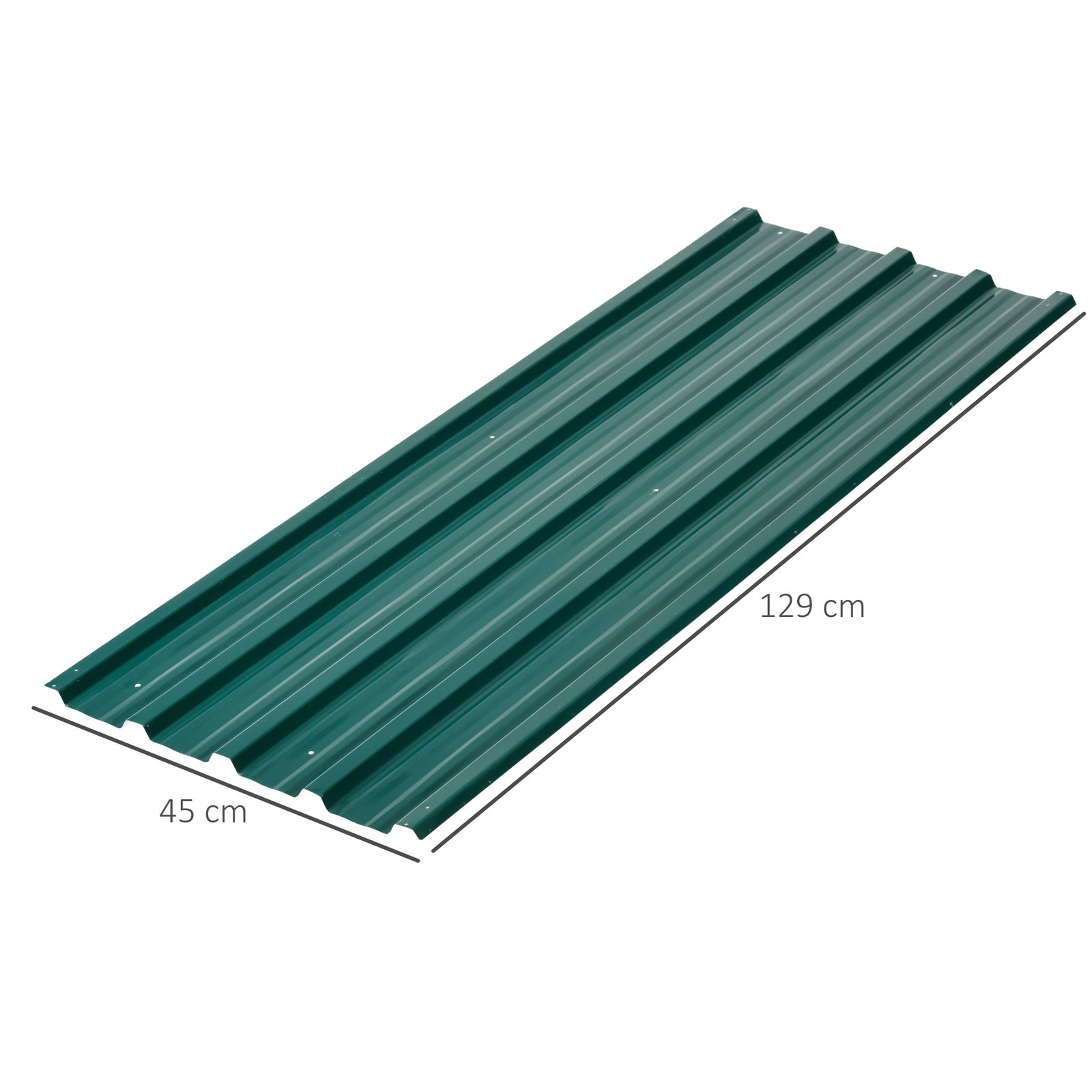 Conjunto de 12 painéis para teto de aço galvanizado chapas perfiladas de teto 7m² para abrigo de ferramentas 129x45cm verde