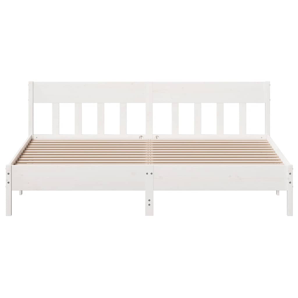 Cama sem colchão 180x200 cm madeira de pinho maciça branco