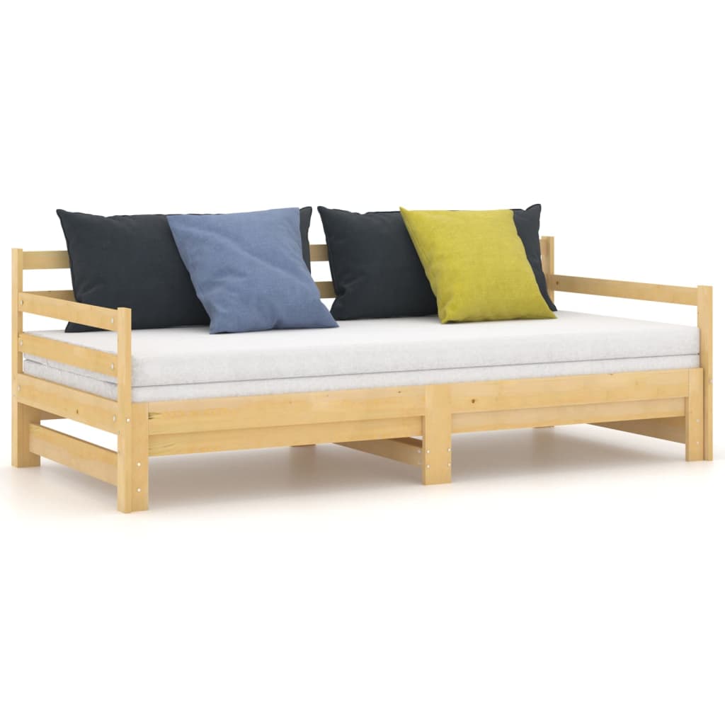 Sofá-cama de puxar 2x(90x200) cm pinho maciço