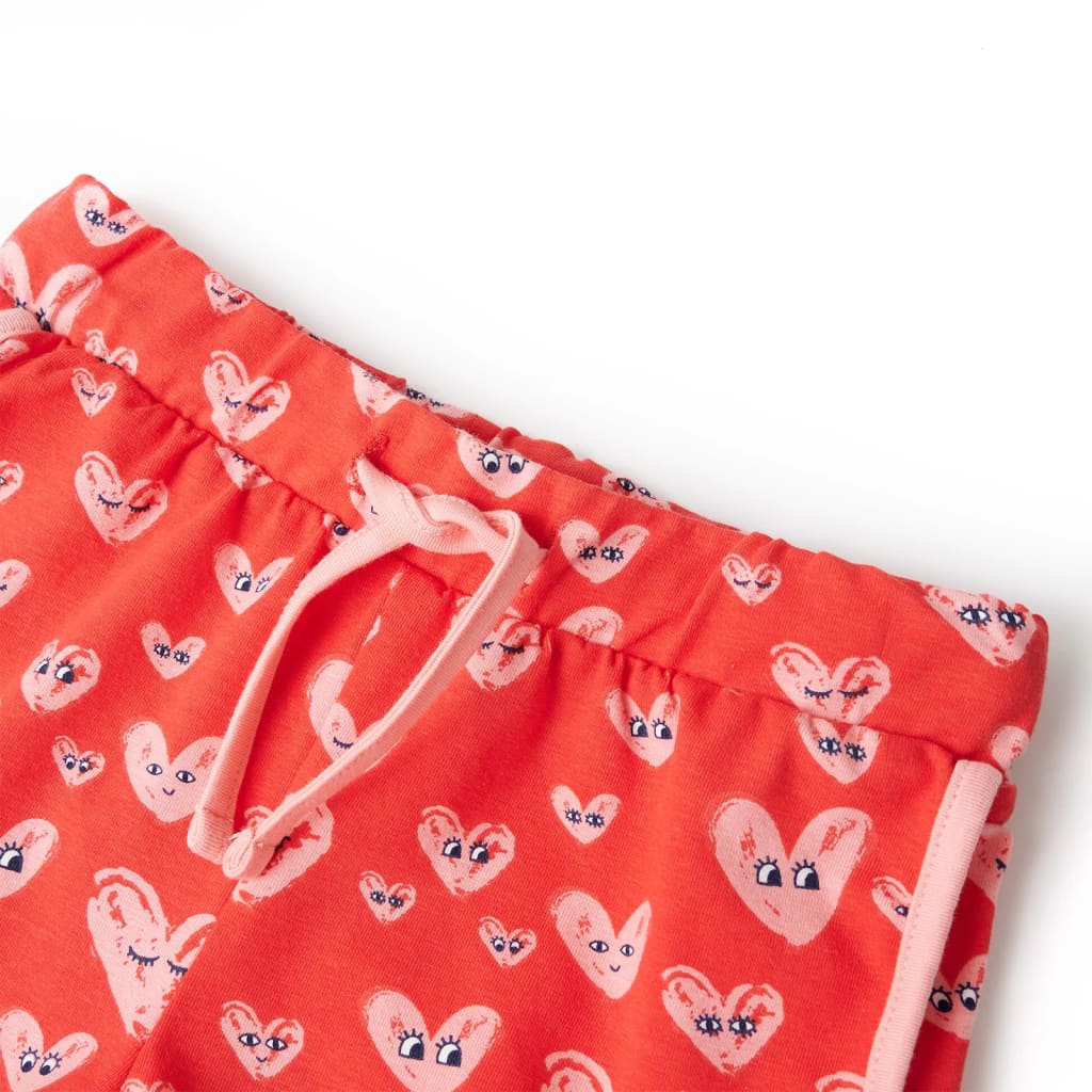 Calções de criança com cordão vermelho 116