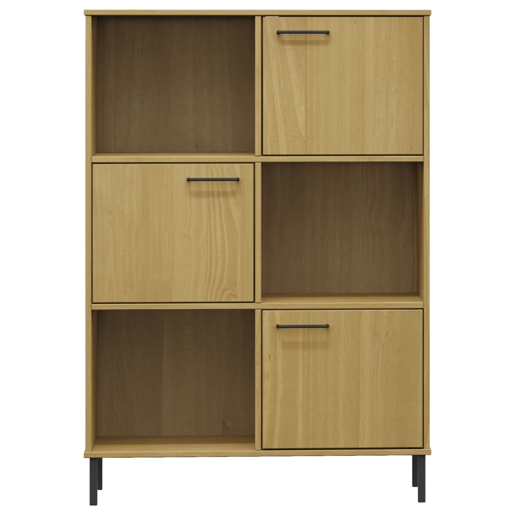 Estante c/ pernas metal 95x35x128,5 cm madeira oslo castanho