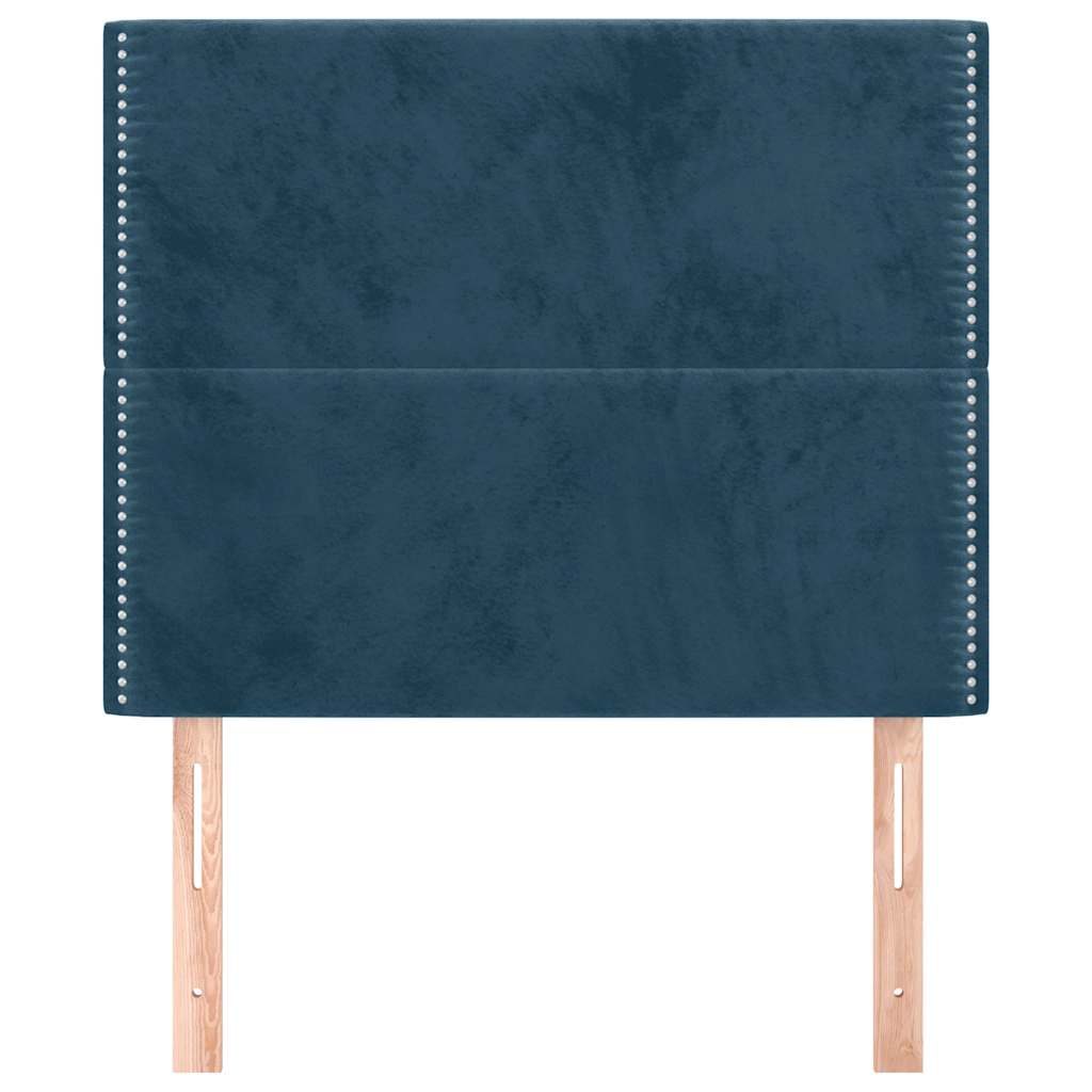 Cabeceira azul escuro 100x5x118/128 cm veludo