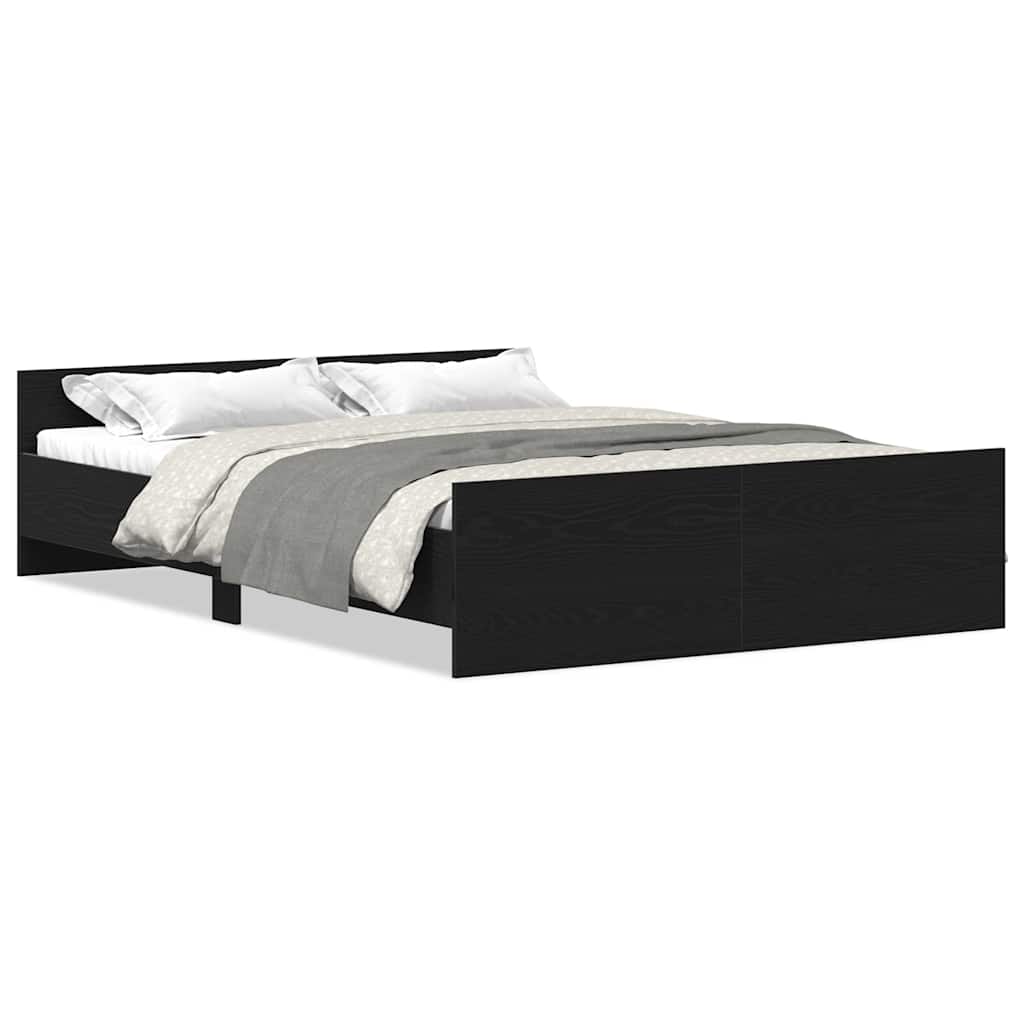 Estrutura de cama sem colchão, carvalho preto, 120x190 cm, madeira engenheirada
