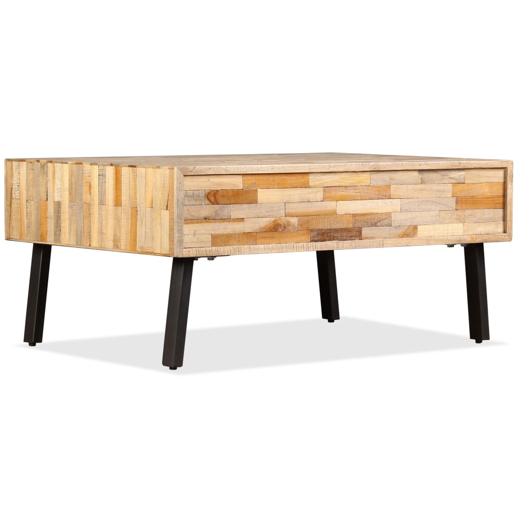 Mesa de centro teca maciça reciclada 90x65x40 cm