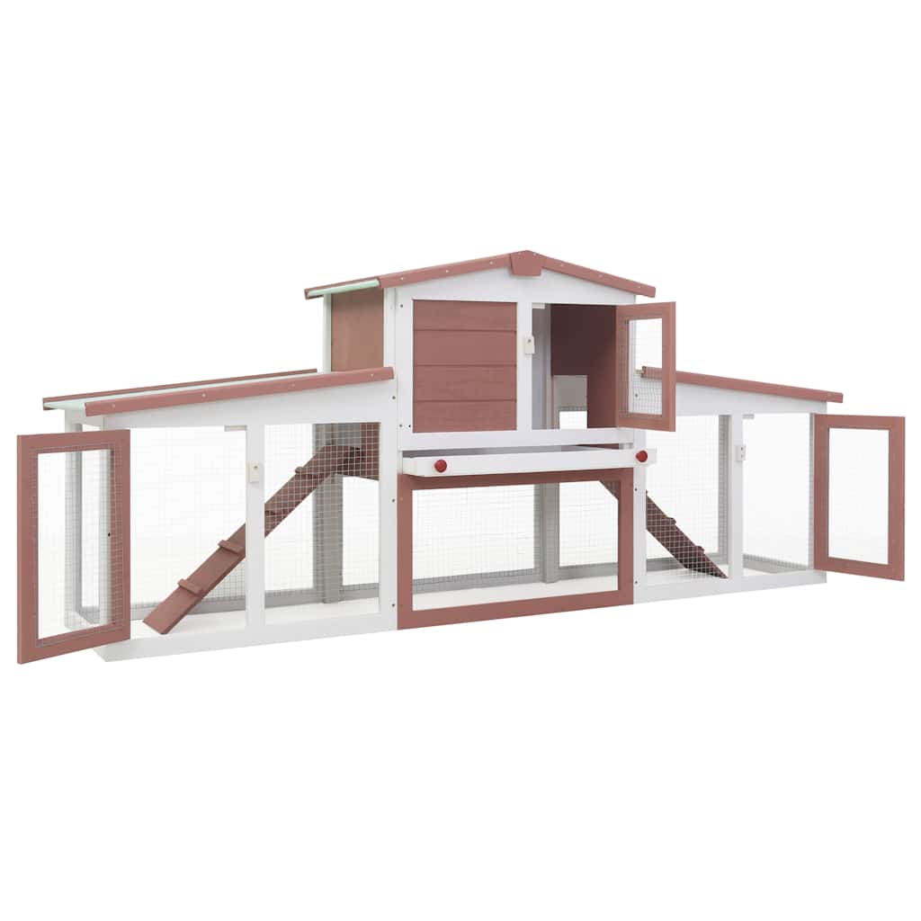 Coelheira exterior grande 201x45x85cm madeira castanho e branco