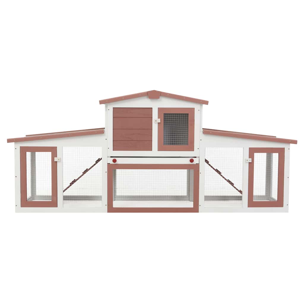 Coelheira exterior grande 201x45x85cm madeira castanho e branco