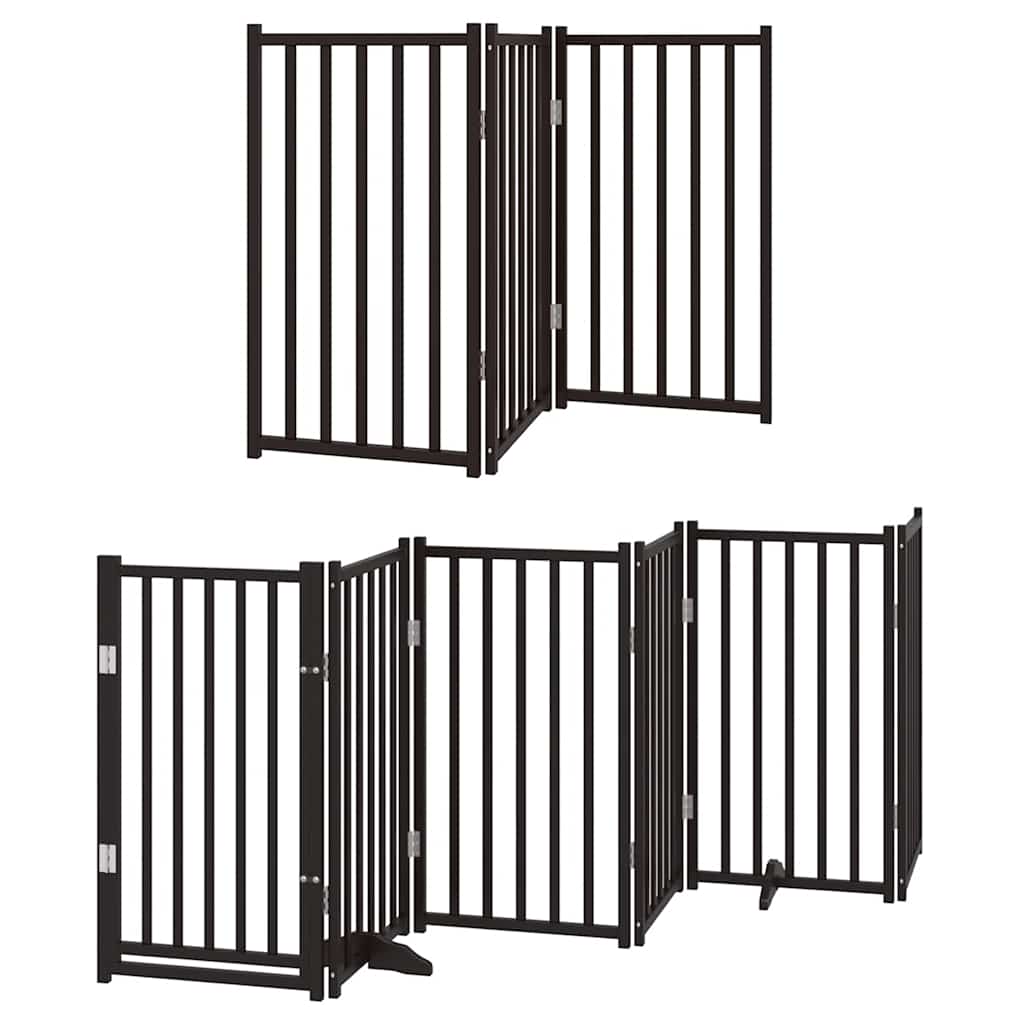 Portão p/ cães com porta dobrável 15 painéis 750 cm álamo preto
