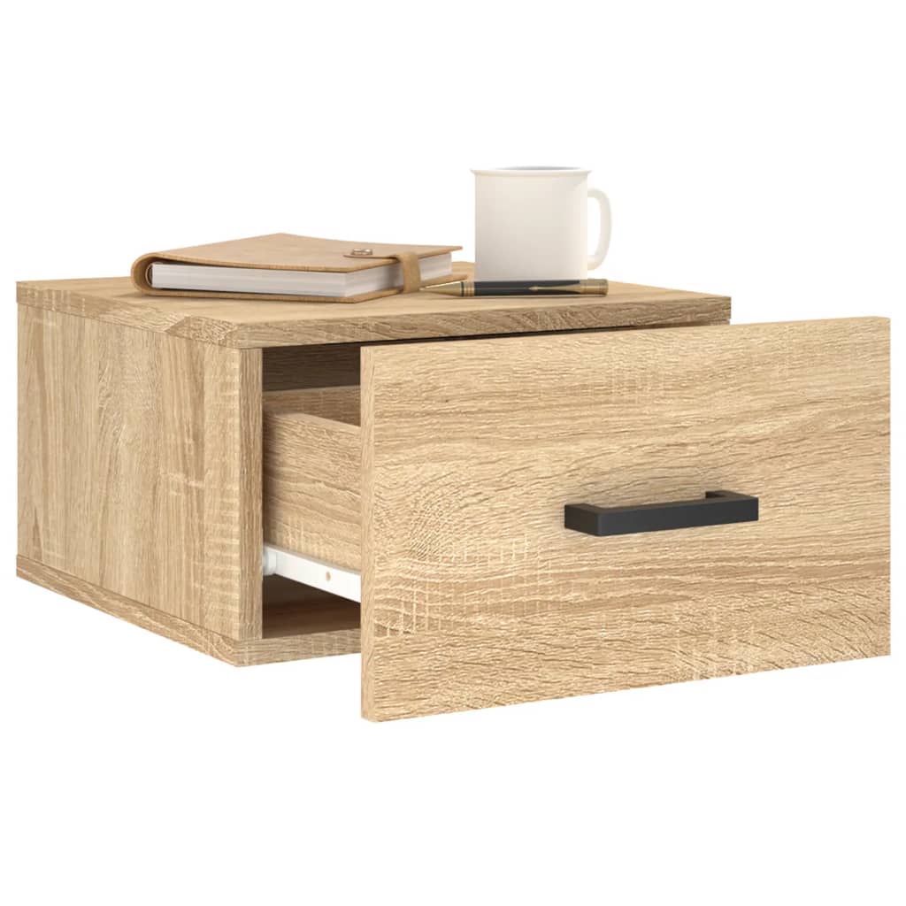Mesas de cabeceira parede 2 pcs 35x35x20 cm cor carvalho sonoma