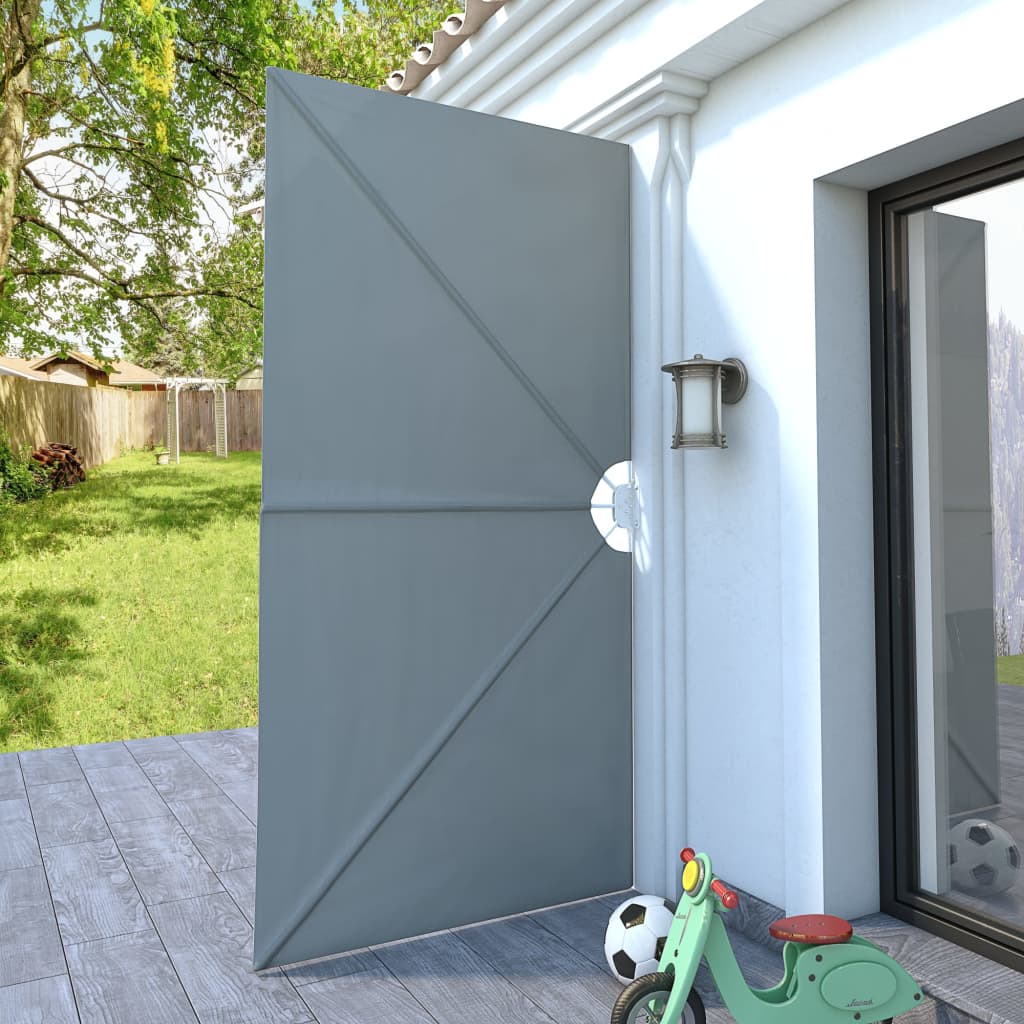 Toldo lateral dobrável para terraço 300x150 cm cinzento