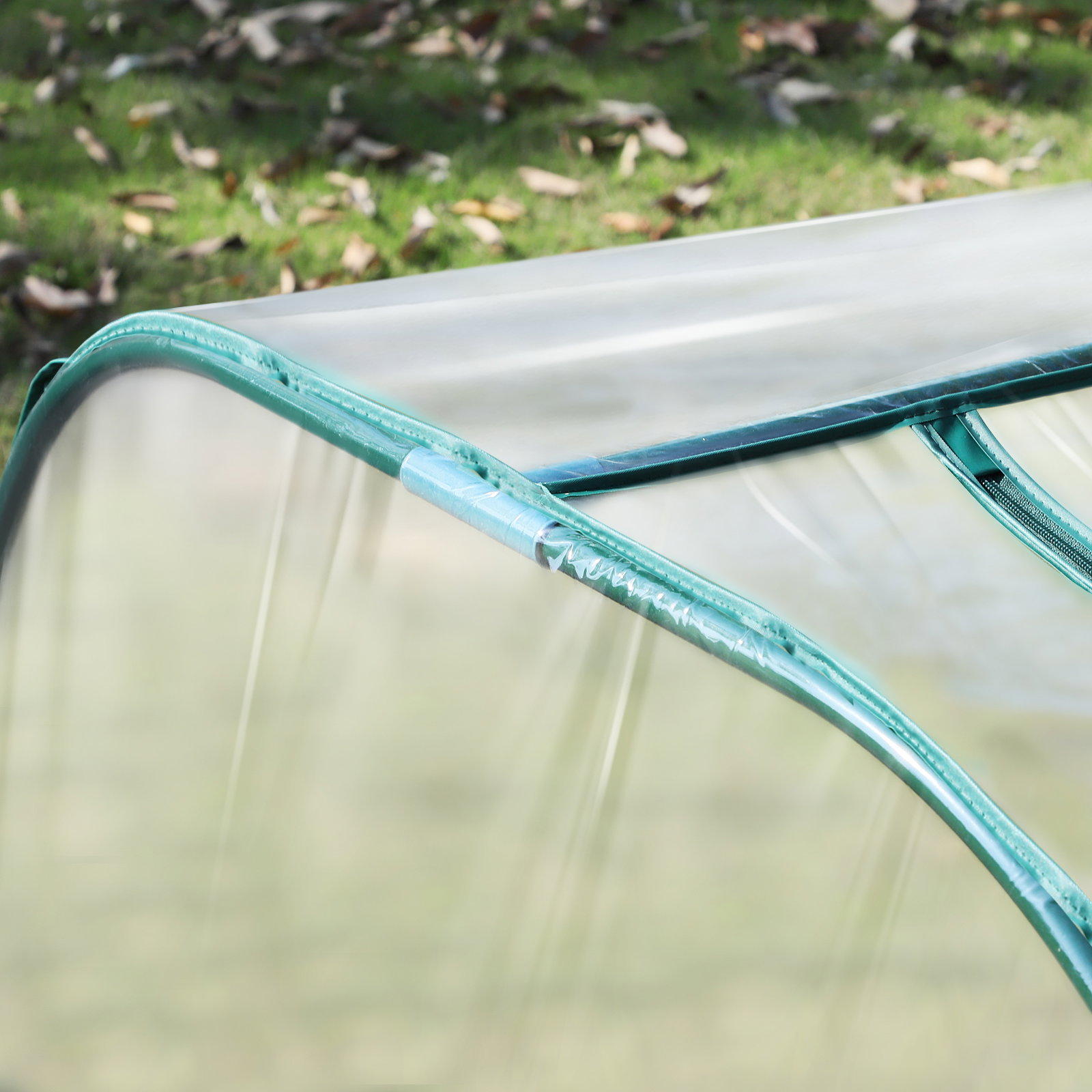 Estufa para jardim estufa pequena para cultivo de plantas com 4 janelas 395x100x80 cm transparente e verde