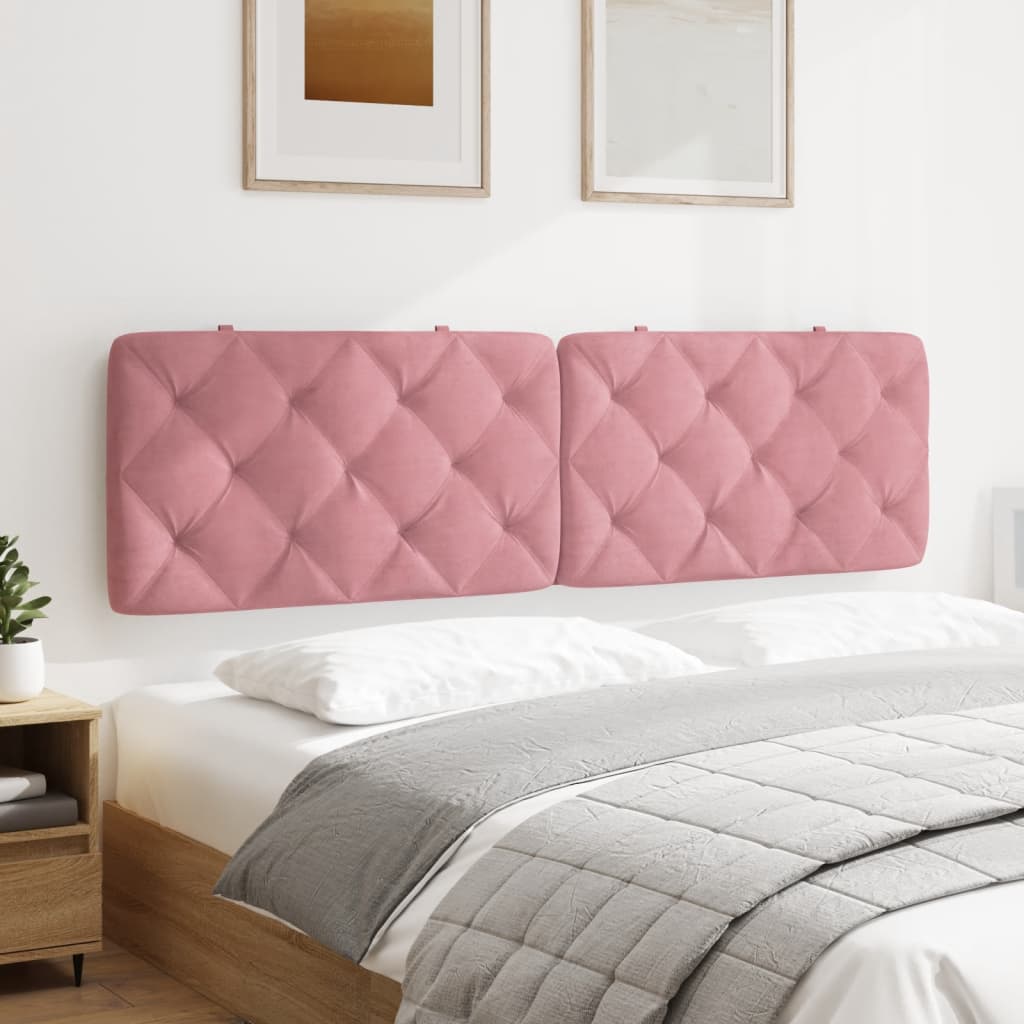 Almofadão de cabeceira 180 cm veludo rosa