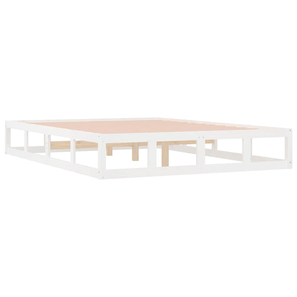Estrutura de cama 120x200 cm madeira maciça branco