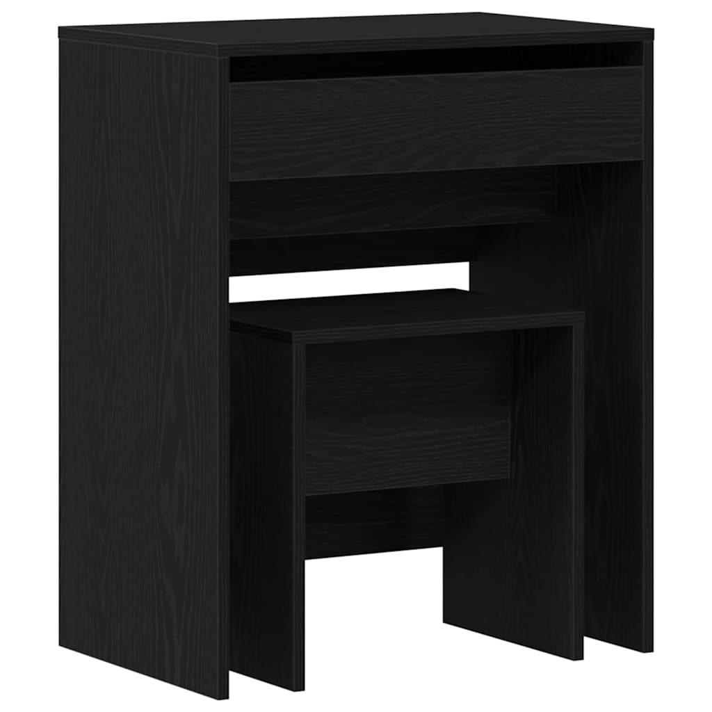 Mesa de maquiagem 2 unid. carvalho preto 60 x 40 x 75 cm