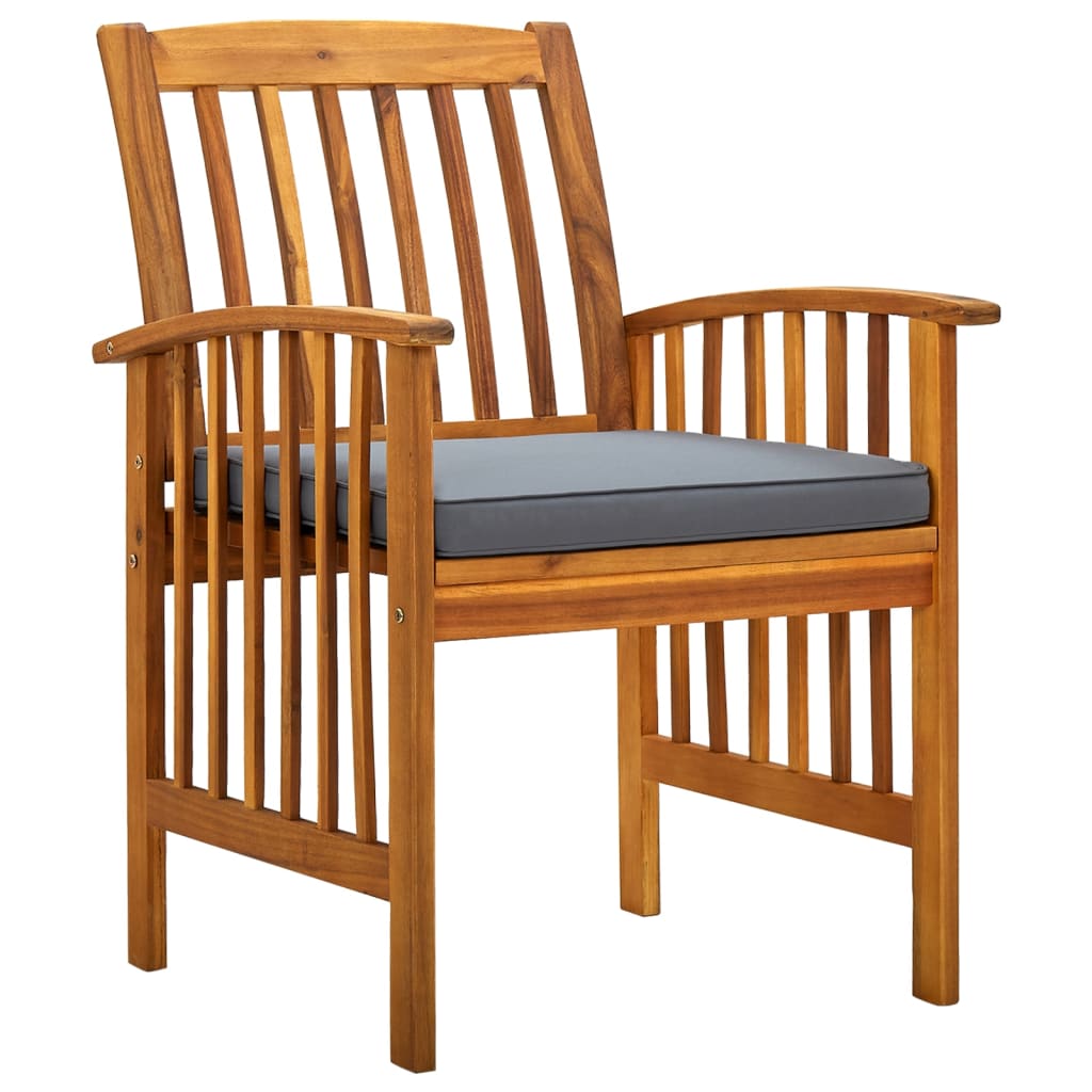 Cadeiras de jantar p/ jardim 6 pcs c/ almofadões acácia maciça