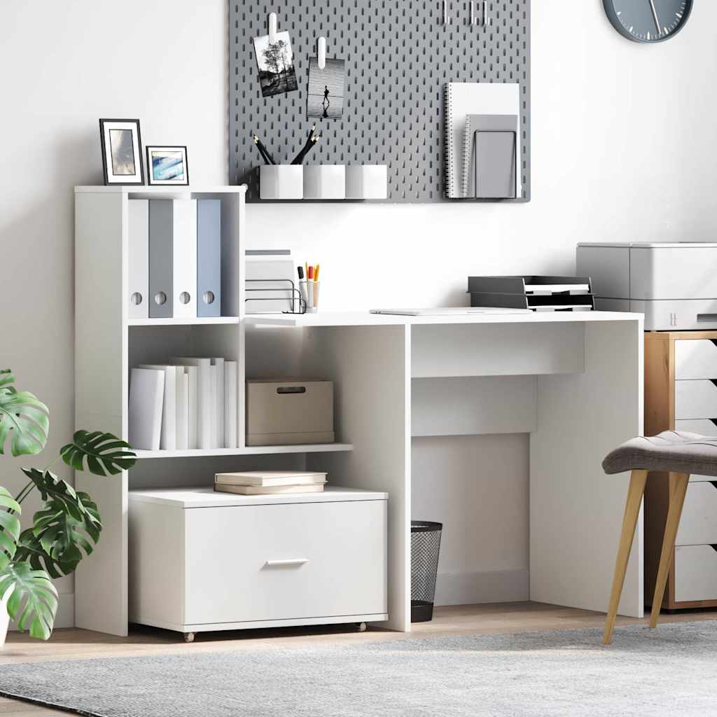 Gabinete de gavetas com roda branco 55 x 45 x 31 cm