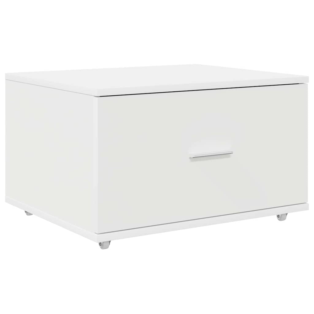 Gabinete de gavetas com roda branco 55 x 45 x 31 cm