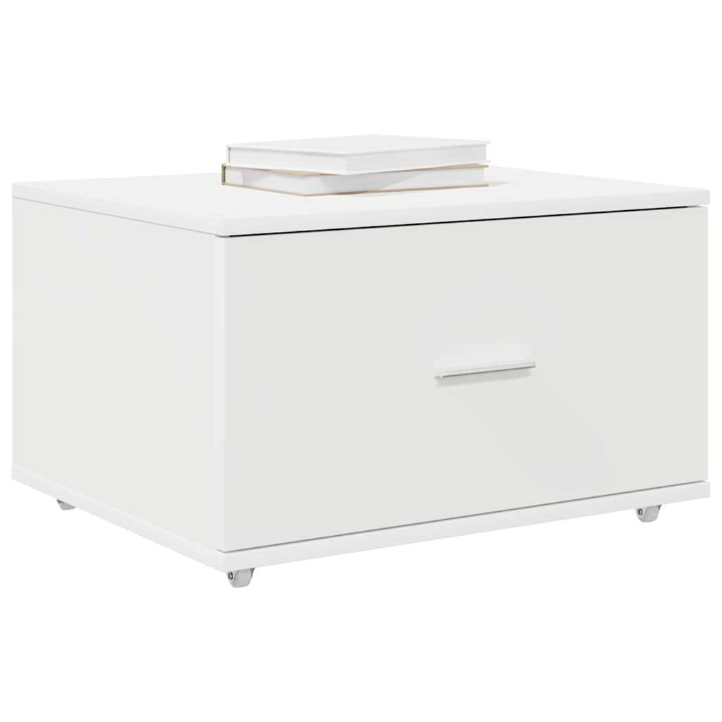 Gabinete de gavetas com roda branco 55 x 45 x 31 cm