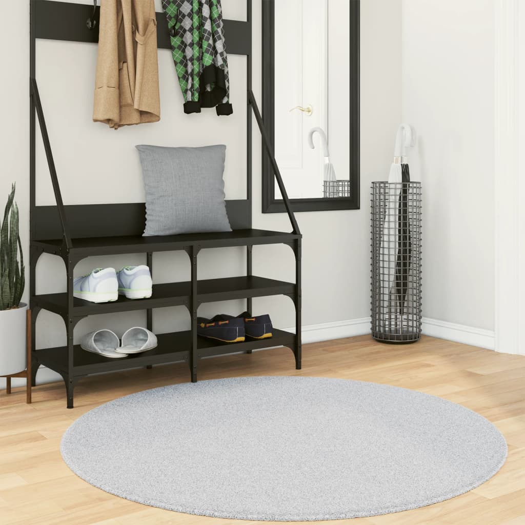 Tapete pelo curto macio e lavável huarte ø 120 cm cinzento