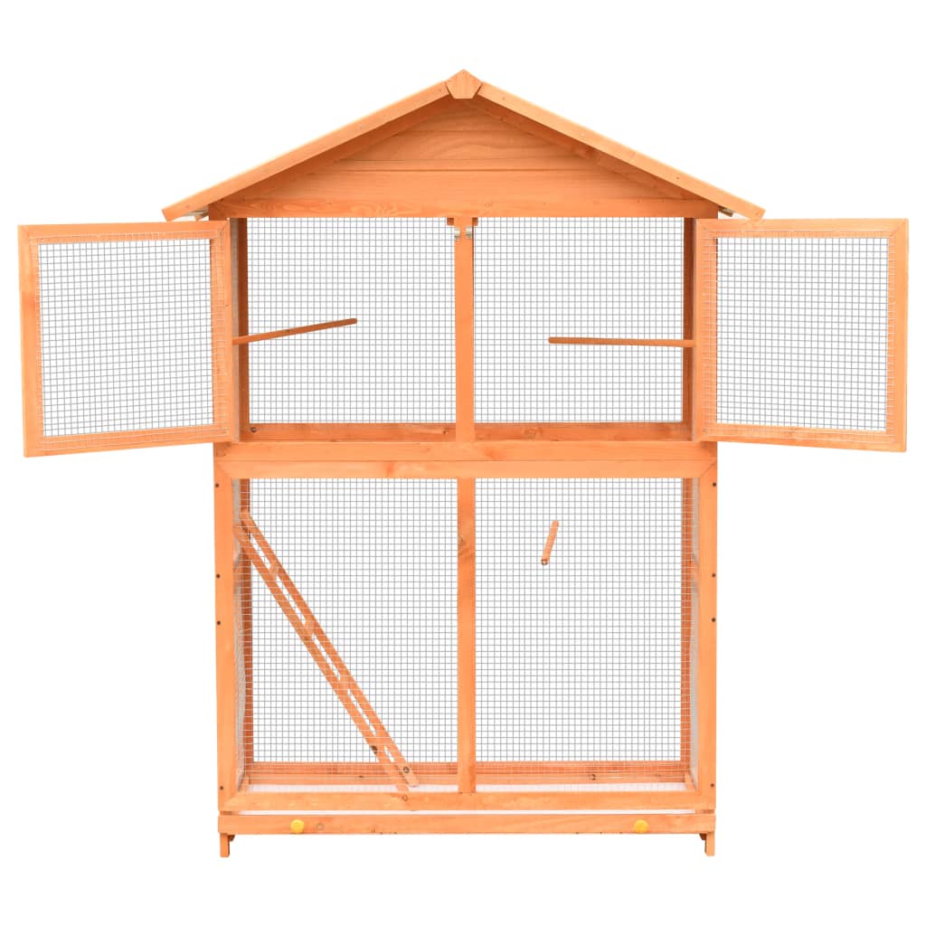 Gaiola para pássaros 125,5x59,5x164 cm pinho e abeto maciços