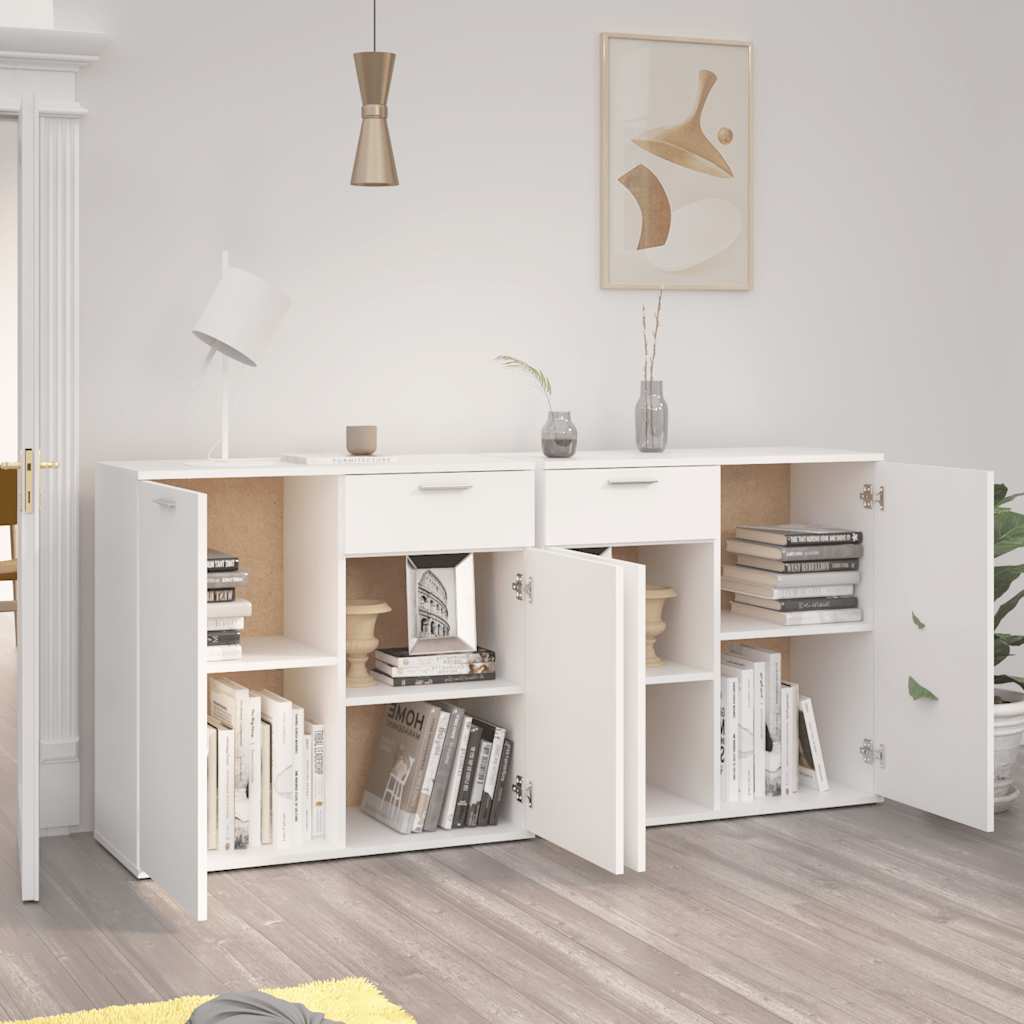 Aparador 160x36x75 cm contraplacado branco