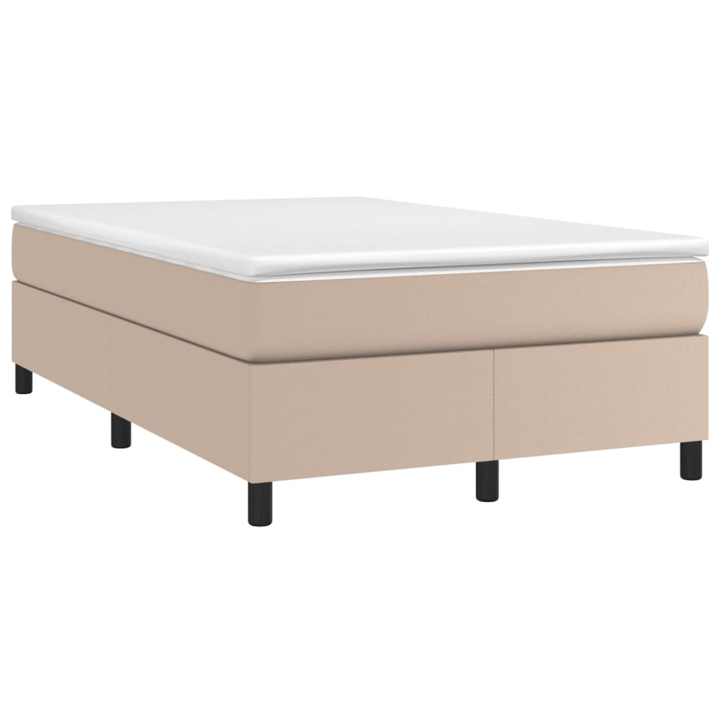 Cama com molas/colchão 120x200 cm couro artificial cappuccino