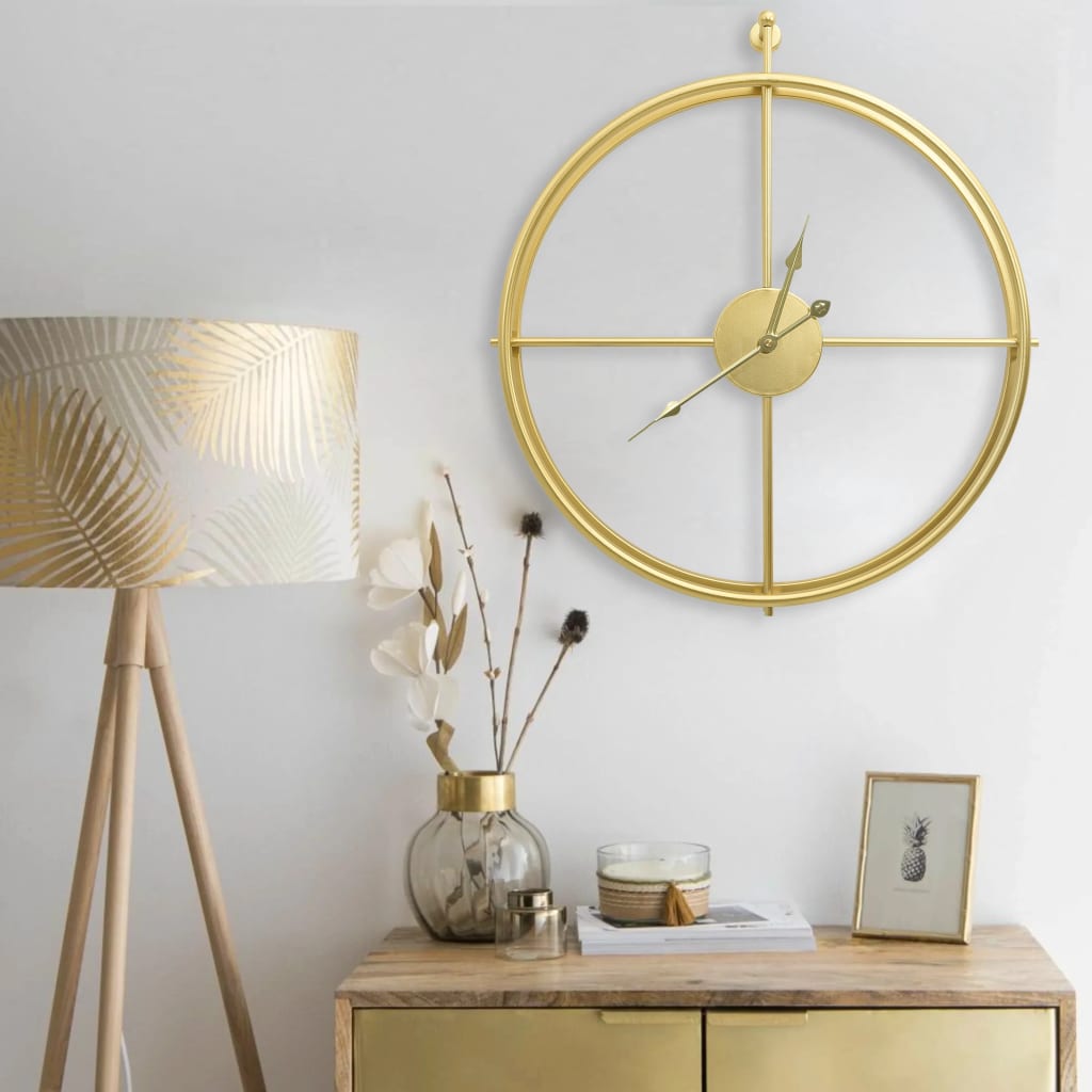 Relógio de parede 52 cm ferro dourado