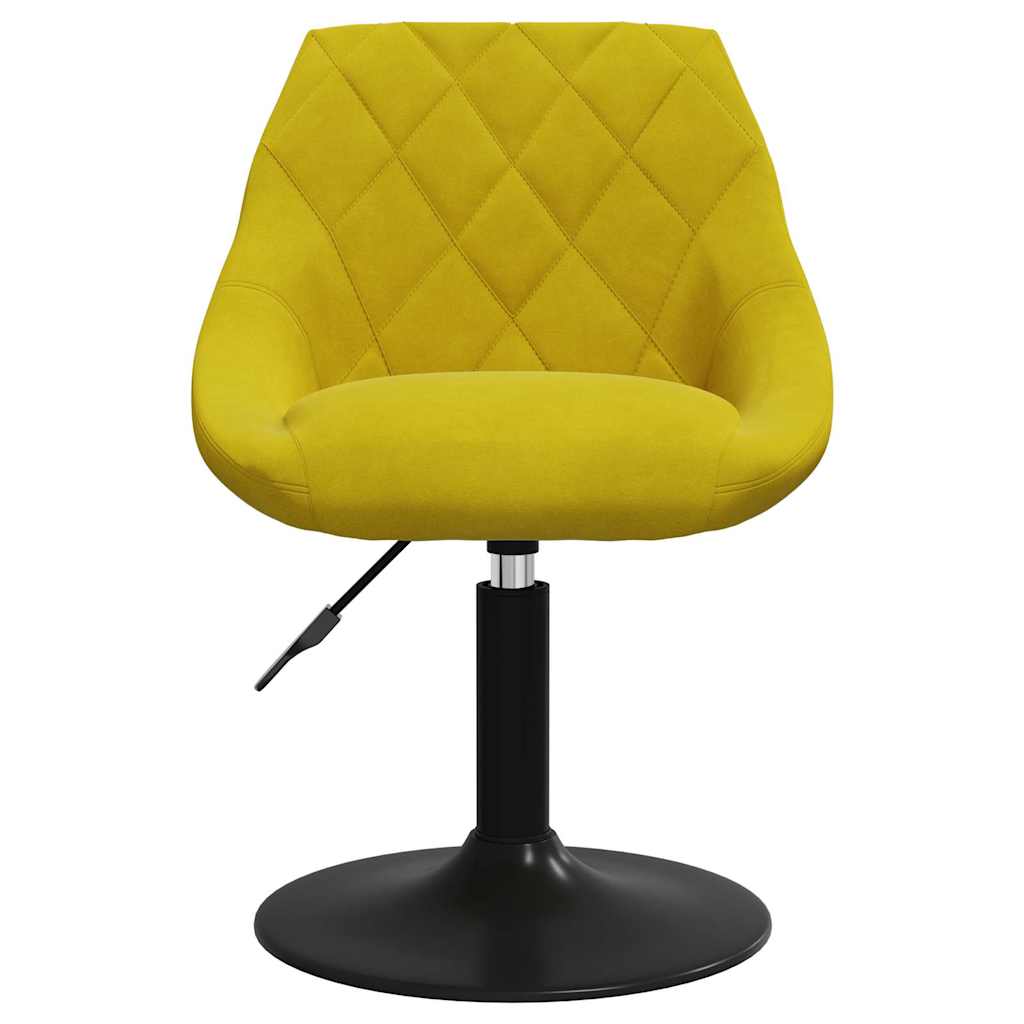 Cadeiras de jantar giratórias 6 pcs veludo amarelo mostarda