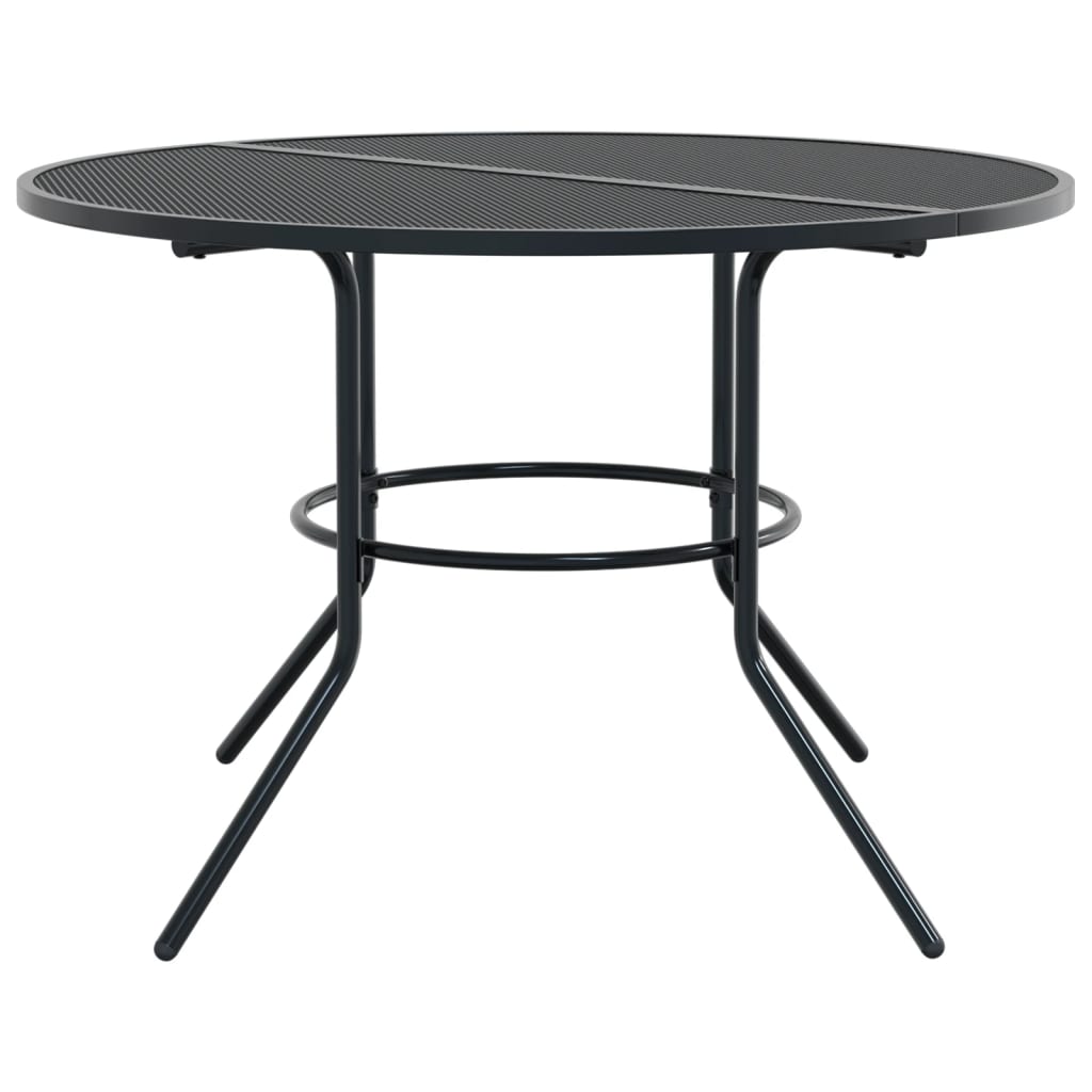 Mesa de pátio redonda ø110x72,5 cm aço revestido a pó antracite