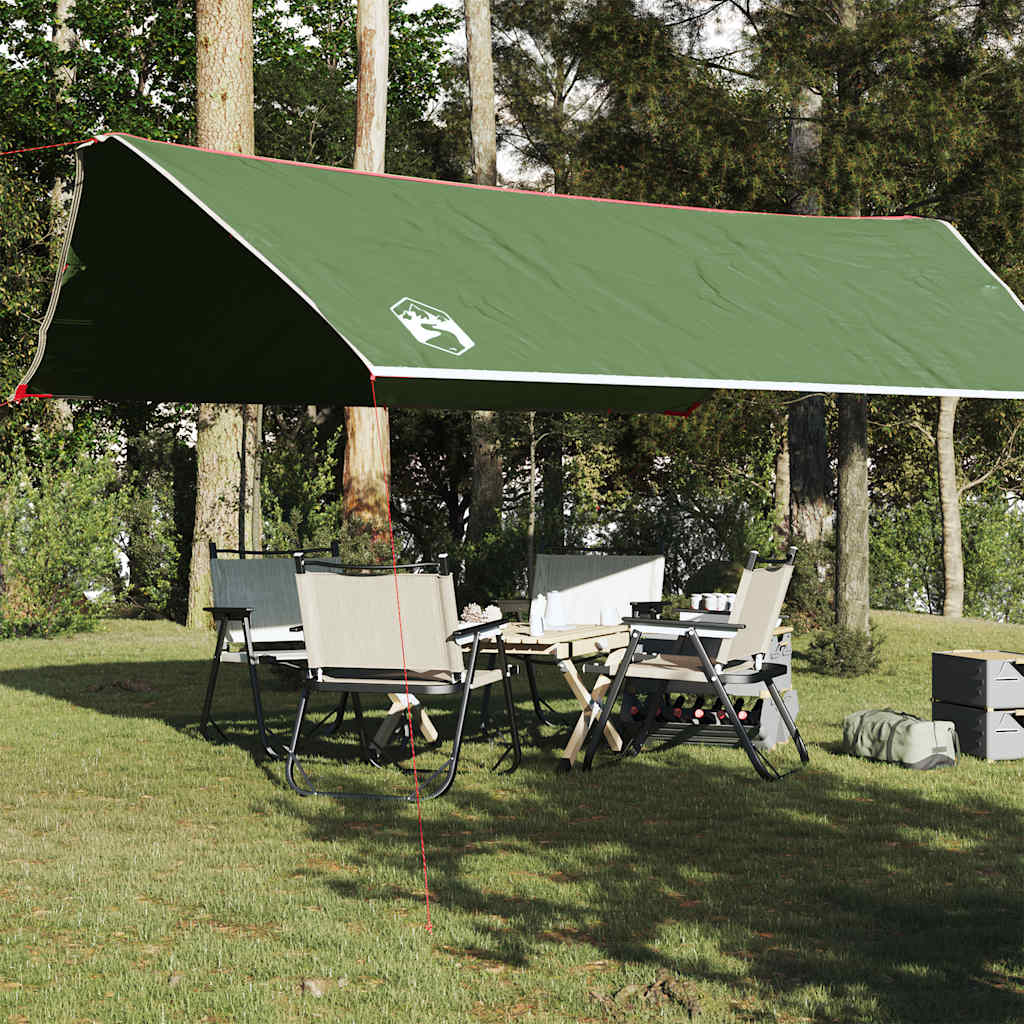 Lona de campismo 500x294 cm impermeável verde