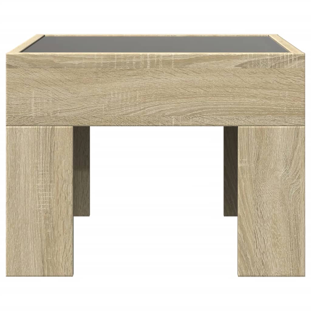 Mesa de cabeceira c/ LED infinity 40x40x30 cm carvalho sonoma