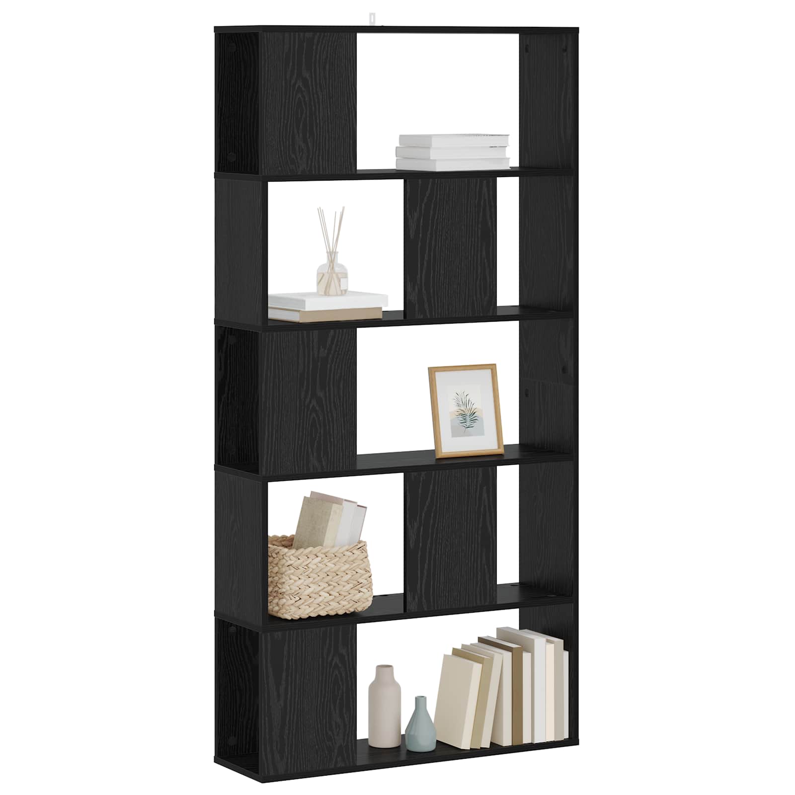 Estante carvalho preto 80,5 x 23,5 x 162,5 cm pb