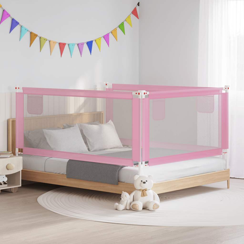 Barra de segurança p/ cama infantil tecido 190x25 cm rosa
