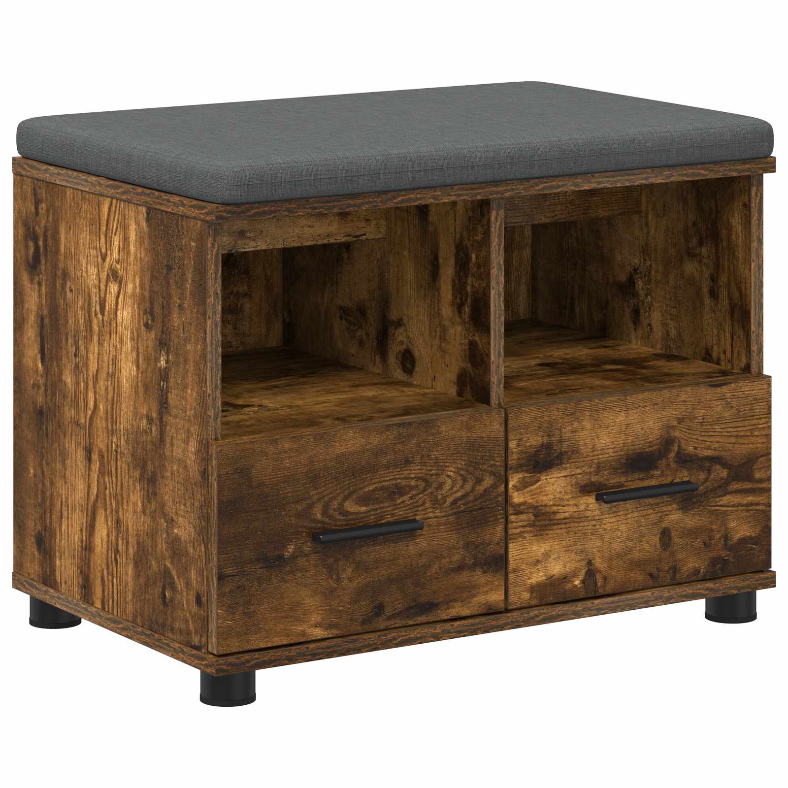 Banco de hall com almofada carvalho fumado 60 x 38 x 46 cm