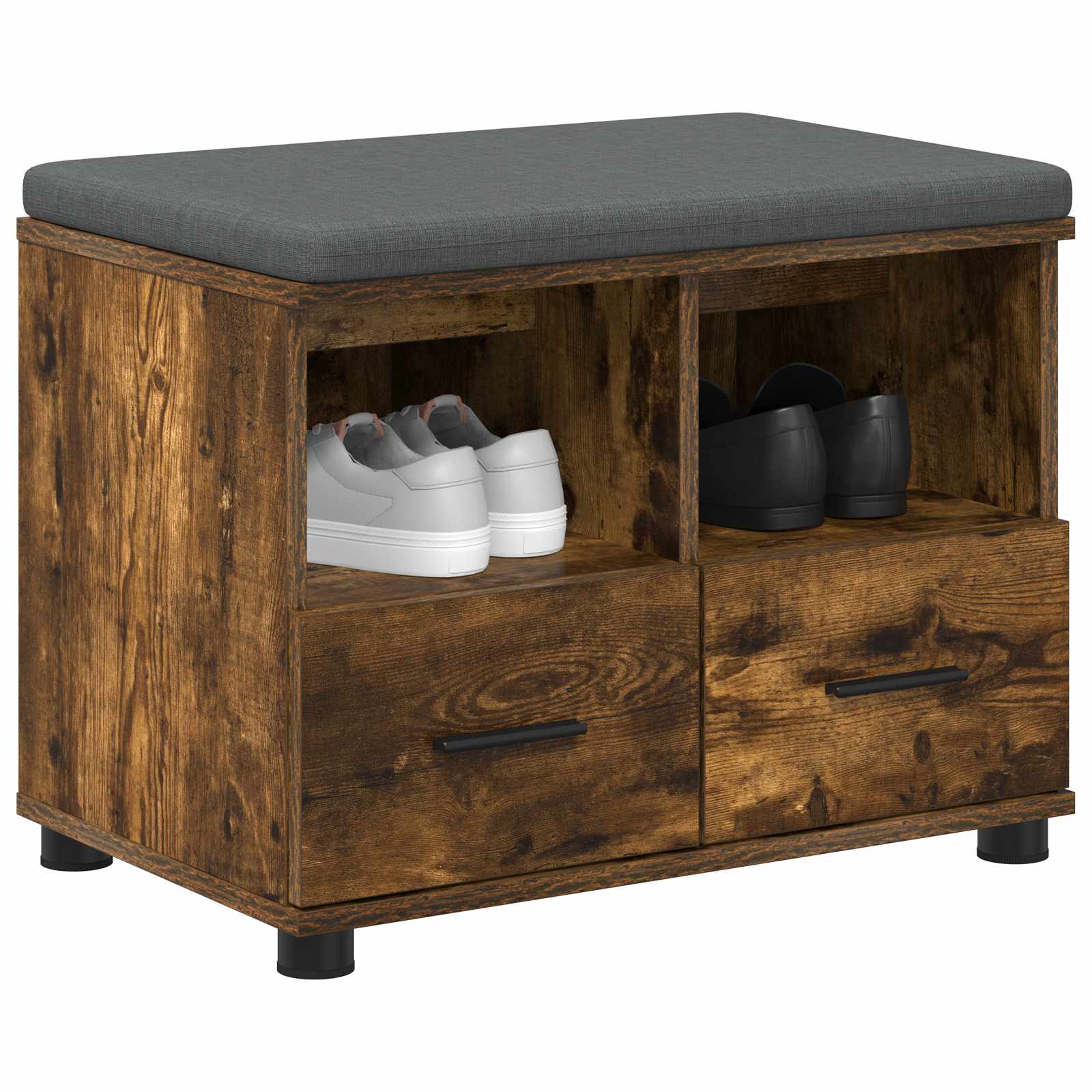 Banco de hall com almofada carvalho fumado 60 x 38 x 46 cm