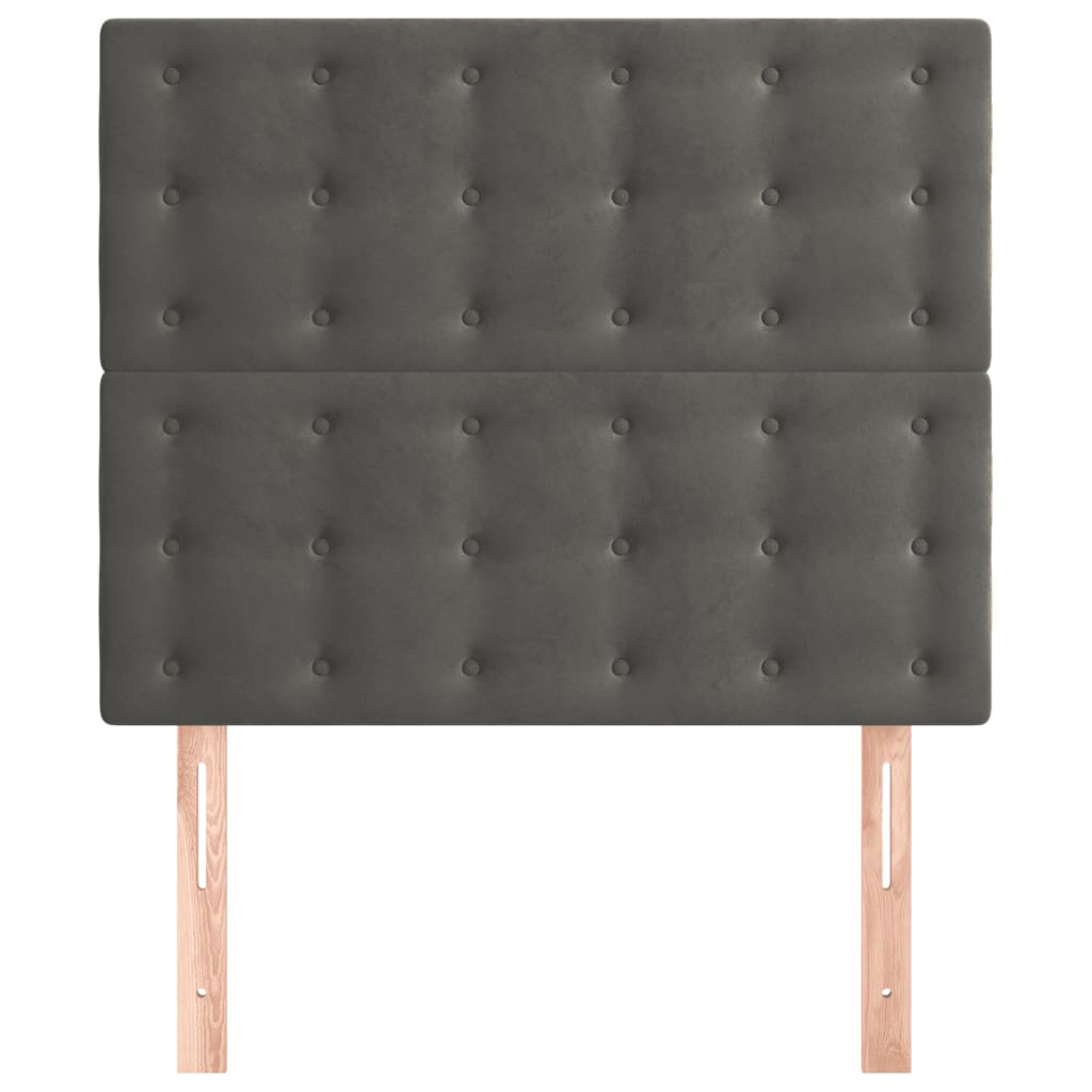 Cabeceira cinza escuro 80x5x118/128 cm veludo