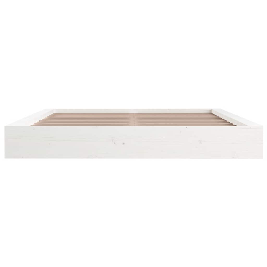 Estrutura de cama 160x200 cm madeira maciça branco