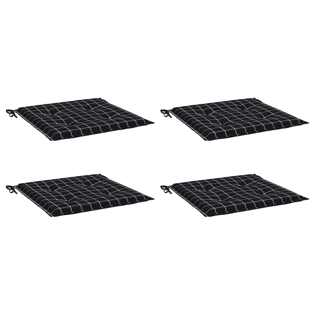 Almofadões p/ cadeira 4pcs 50x50x4cm tecido xadrez preto
