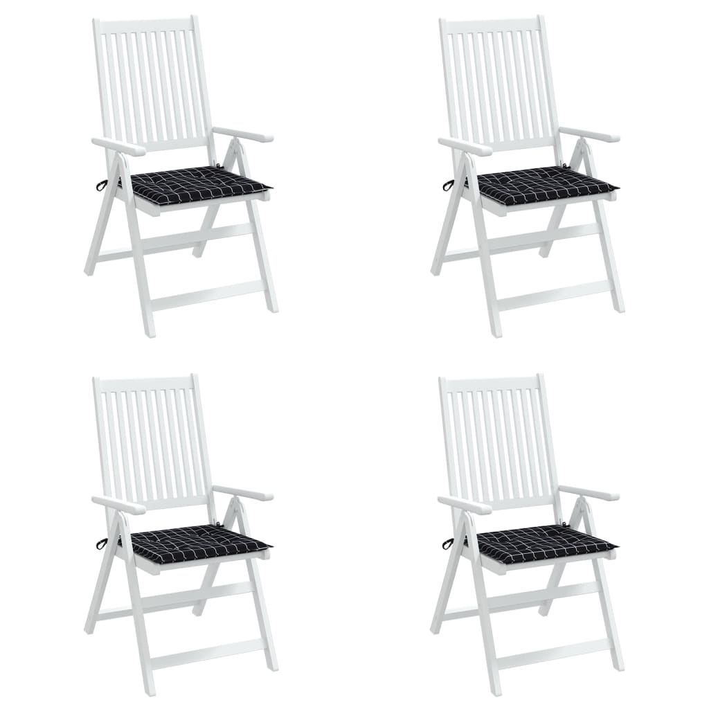 Almofadões p/ cadeira 4pcs 50x50x4cm tecido xadrez preto