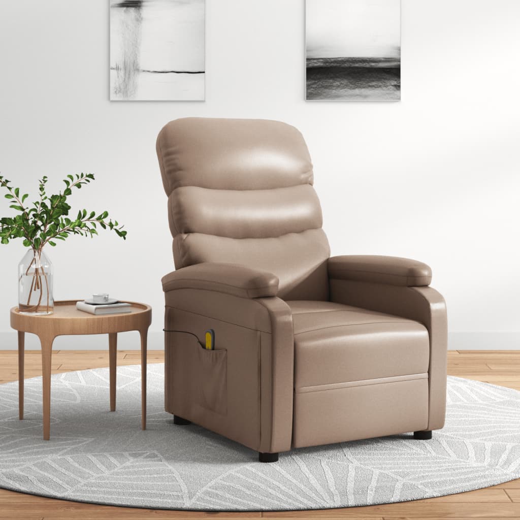 Cadeira de massagens couro artificial cappuccino