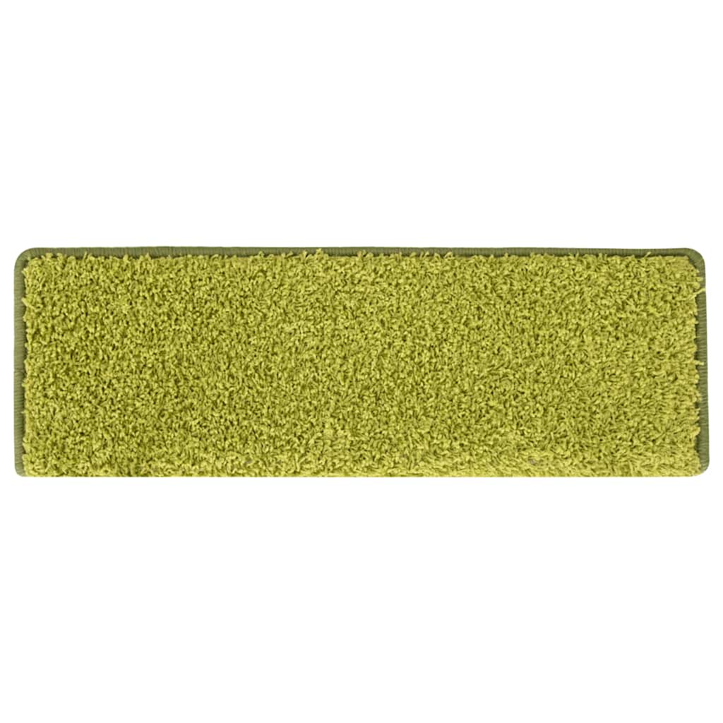 Tapetes de escada 30 peças 65x21x4 cm verde com borda retangular