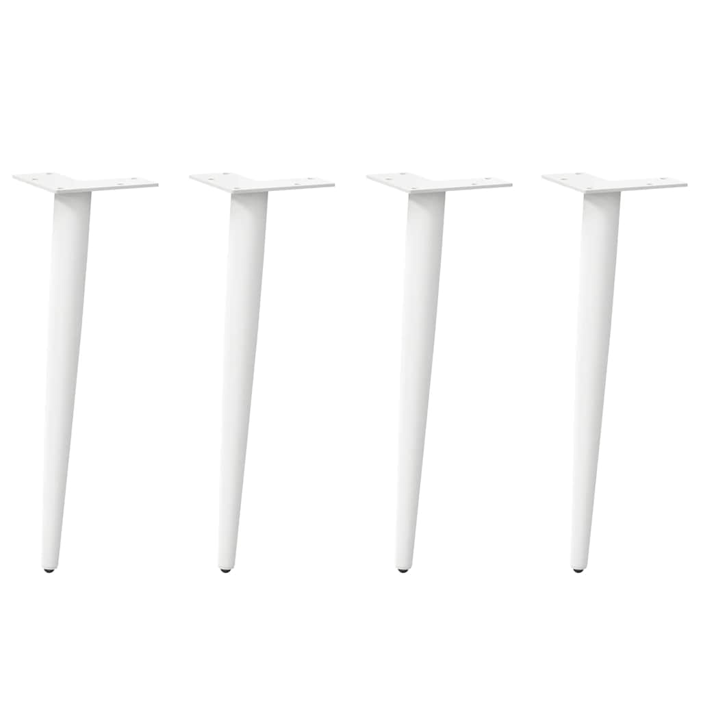 Pés para mesa de centro formato cônico 4 peças branco 42-43 cm aço