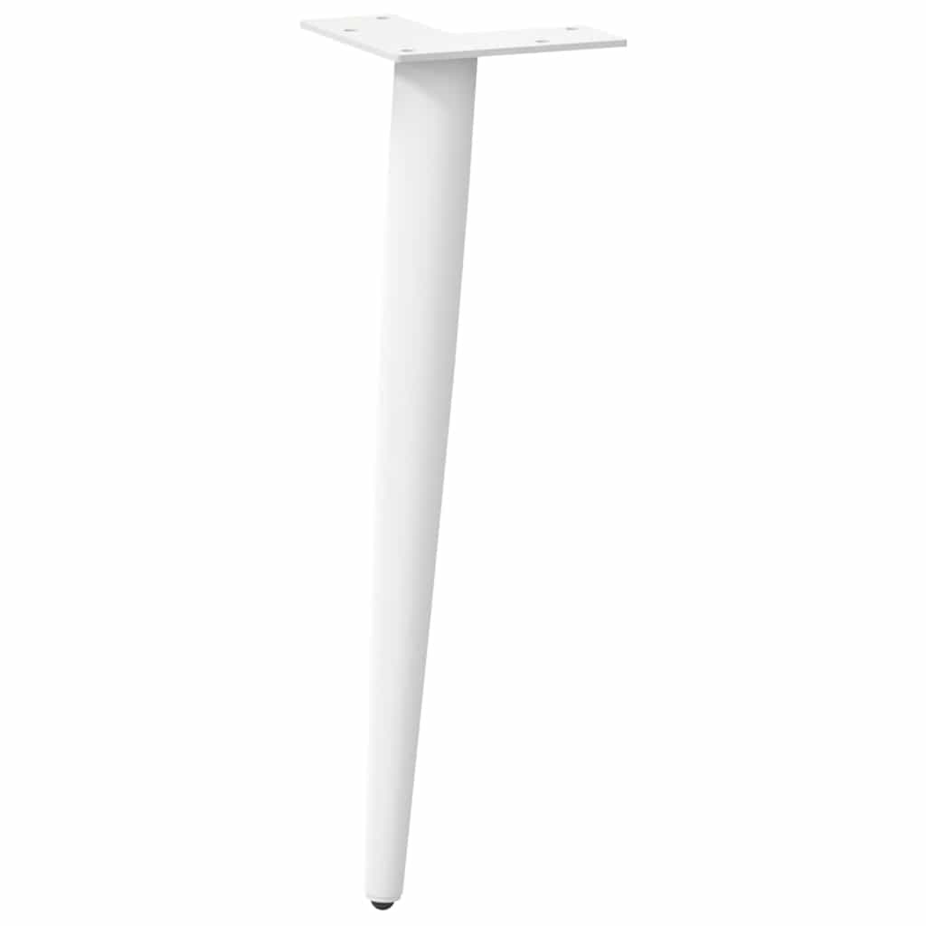 Pés para mesa de centro formato cônico 4 peças branco 42-43 cm aço